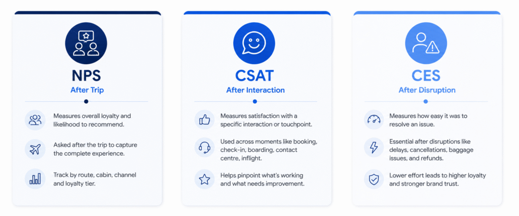 When to use each airline CX metric